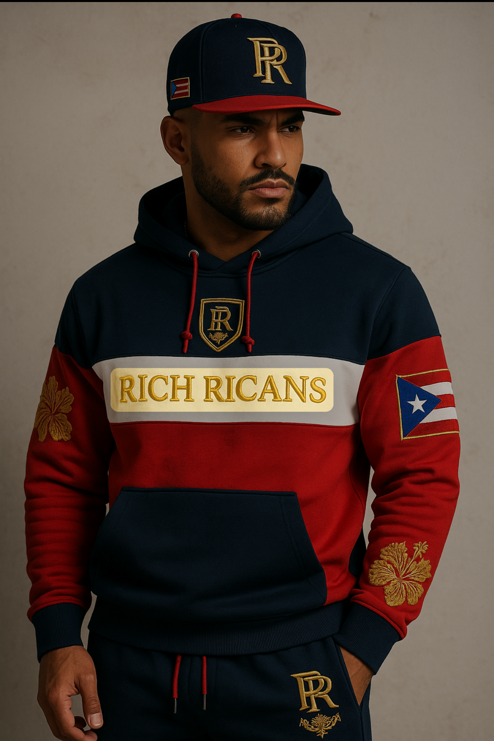PR Flag Tracksuit — Navy/Red